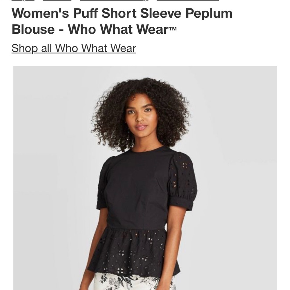 Women’s puff short sleeve peplum blouse